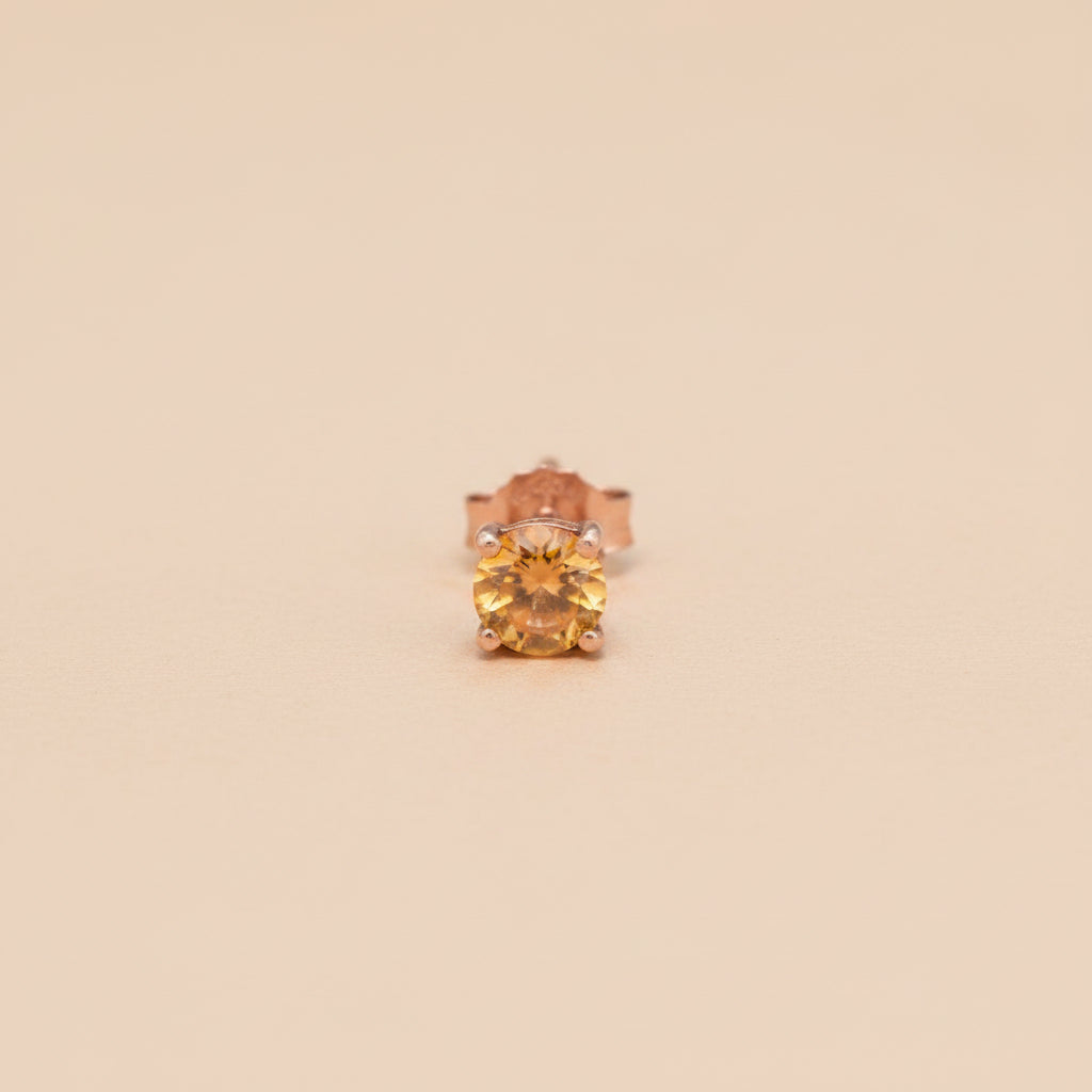 925 Sterling Silver Citrine Stud Earrings – Oval Cut – Genuine Gemstone
