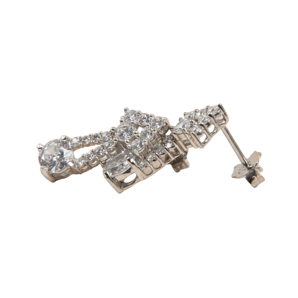 925 Sterling Silver Earrings – Cubic Zirconia Stones –