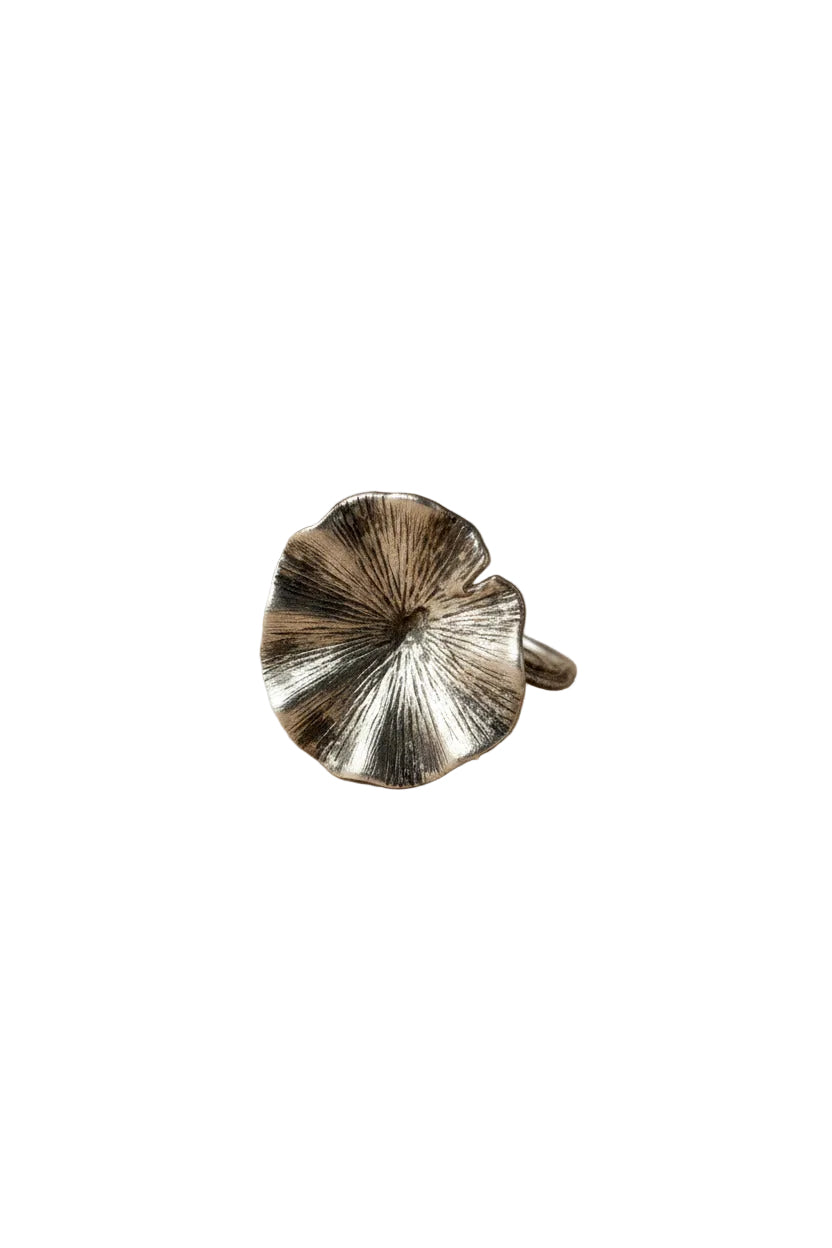 925 Sterling Silver Ginkgo Leaf Ring