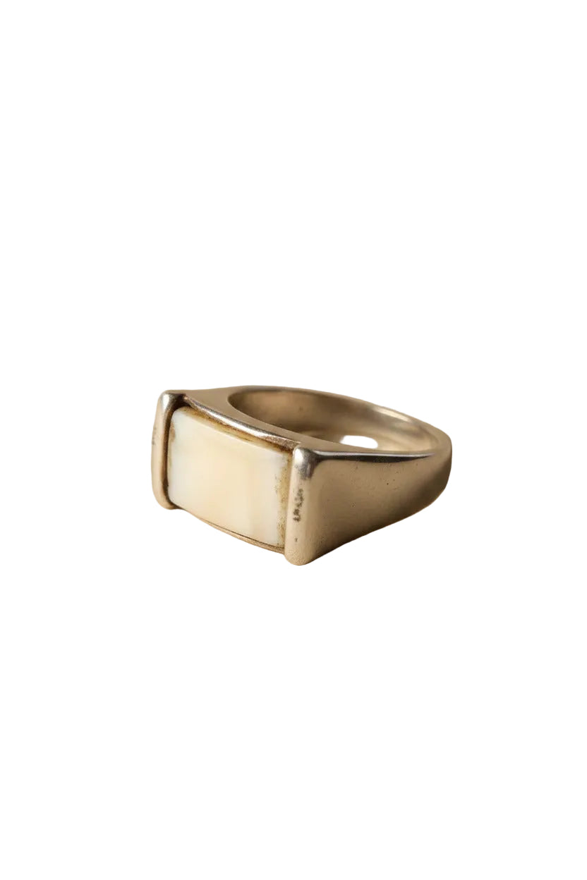 Vintage Marc Labat Paris Silver ; Mother-of-Pearl Ring