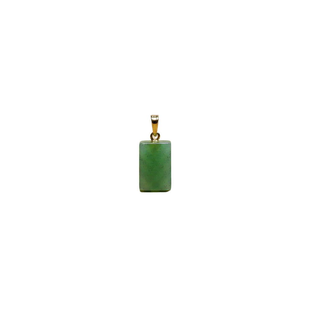 Jade Pendant – Green – Filigree Gold-Tone – 1.5 cm