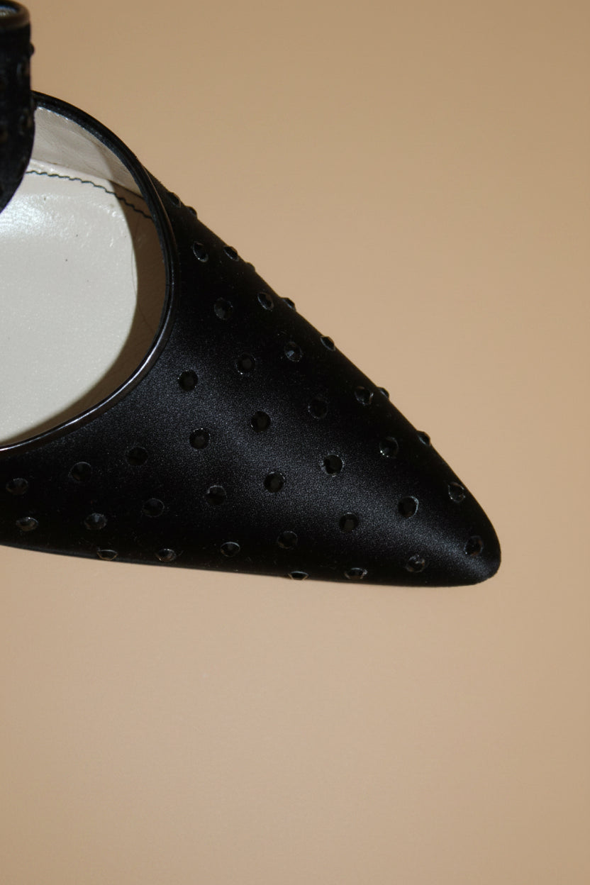 Sergio Rossi Black Velvet Sequin Pumps – New in Box – EU 40.5