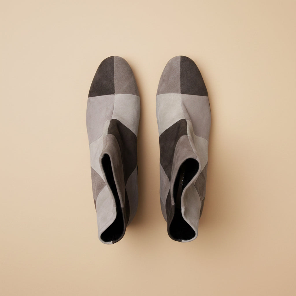 Marc Cain Leather Ankle Boots – Beige & Grey- Size EU 40 / UK 9