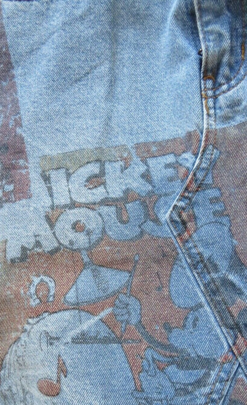 Desigual denim skirt with Mickey Mouse print, size S