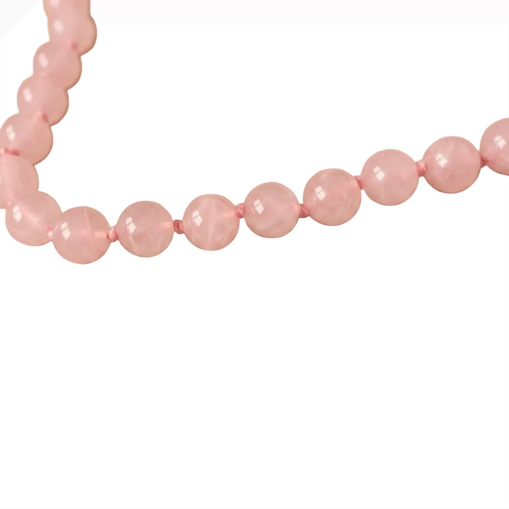 Vintage Rose Quartz Necklace – 45 cm – Elegant Blush Pink