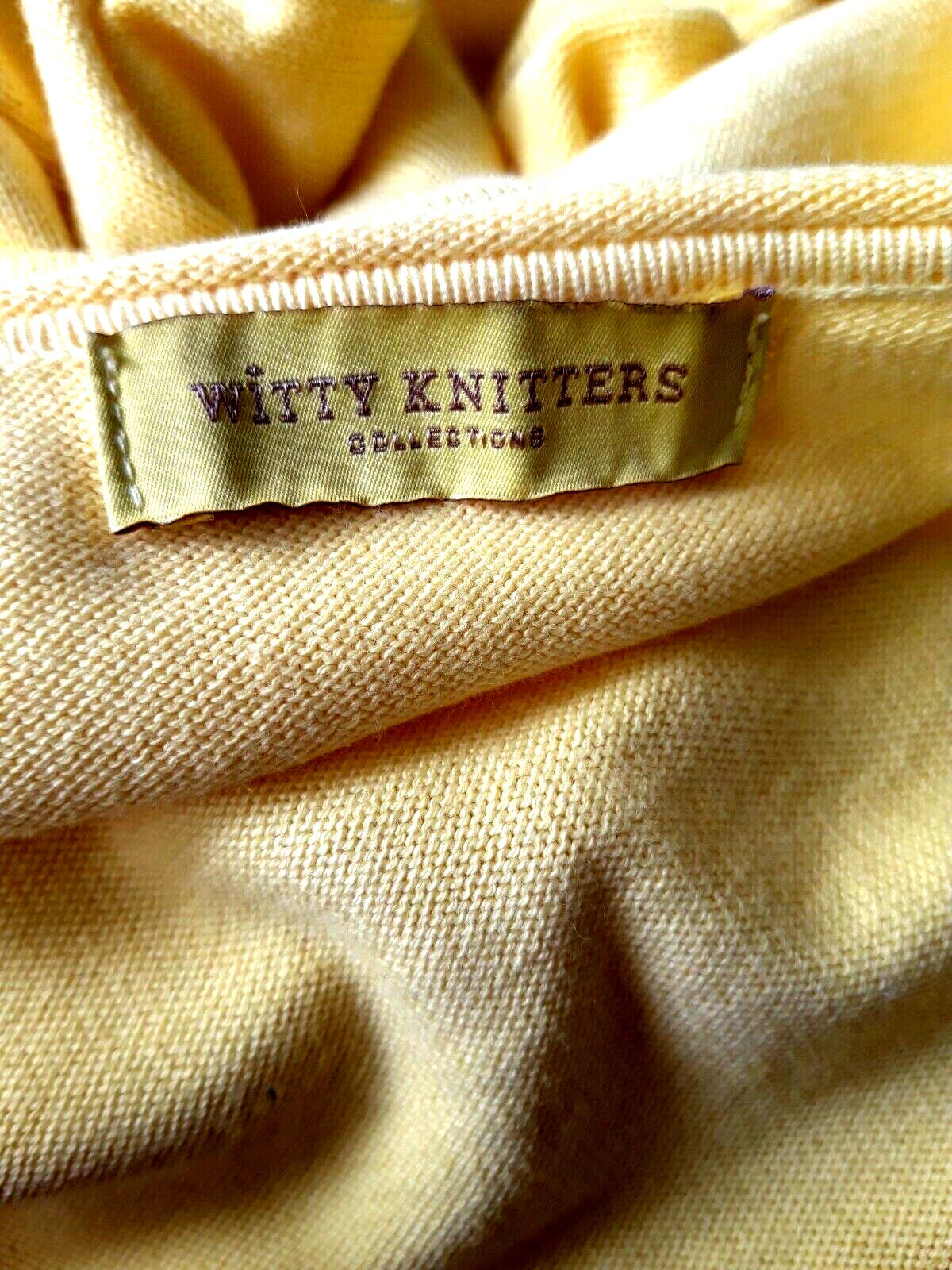 Witty Knitters Cardigan Color: Yellow Size M 38 100% cotton