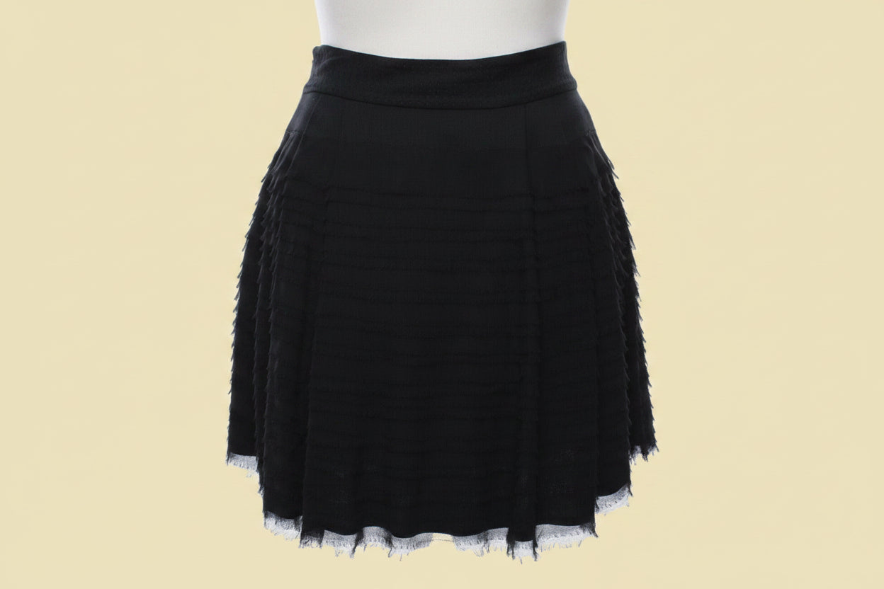 Diane Von Furstenberg Silk Skirt, Size 34, Black, Pure Silk