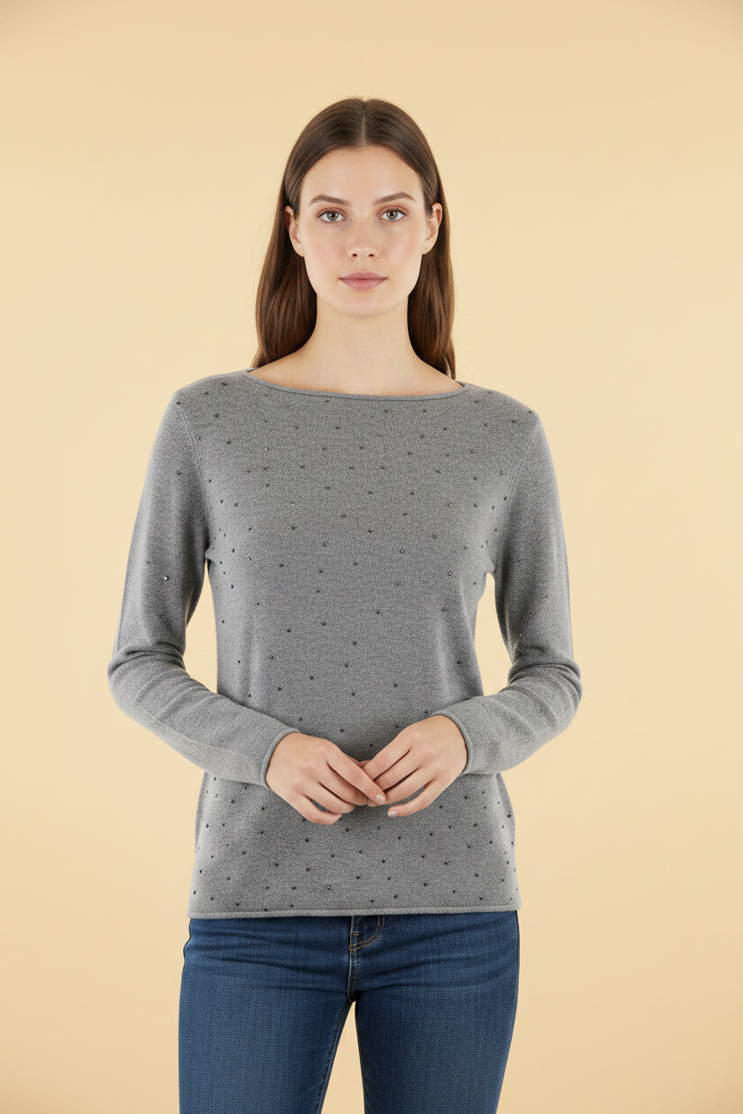 Brand: DKNY, jumper, size S, flannel grey, NP-399, material: pure lambswool