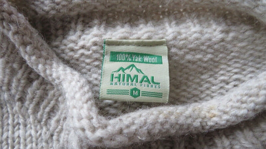 100% Himalayan Yak Wool Roll-Neck Sweater, Size M