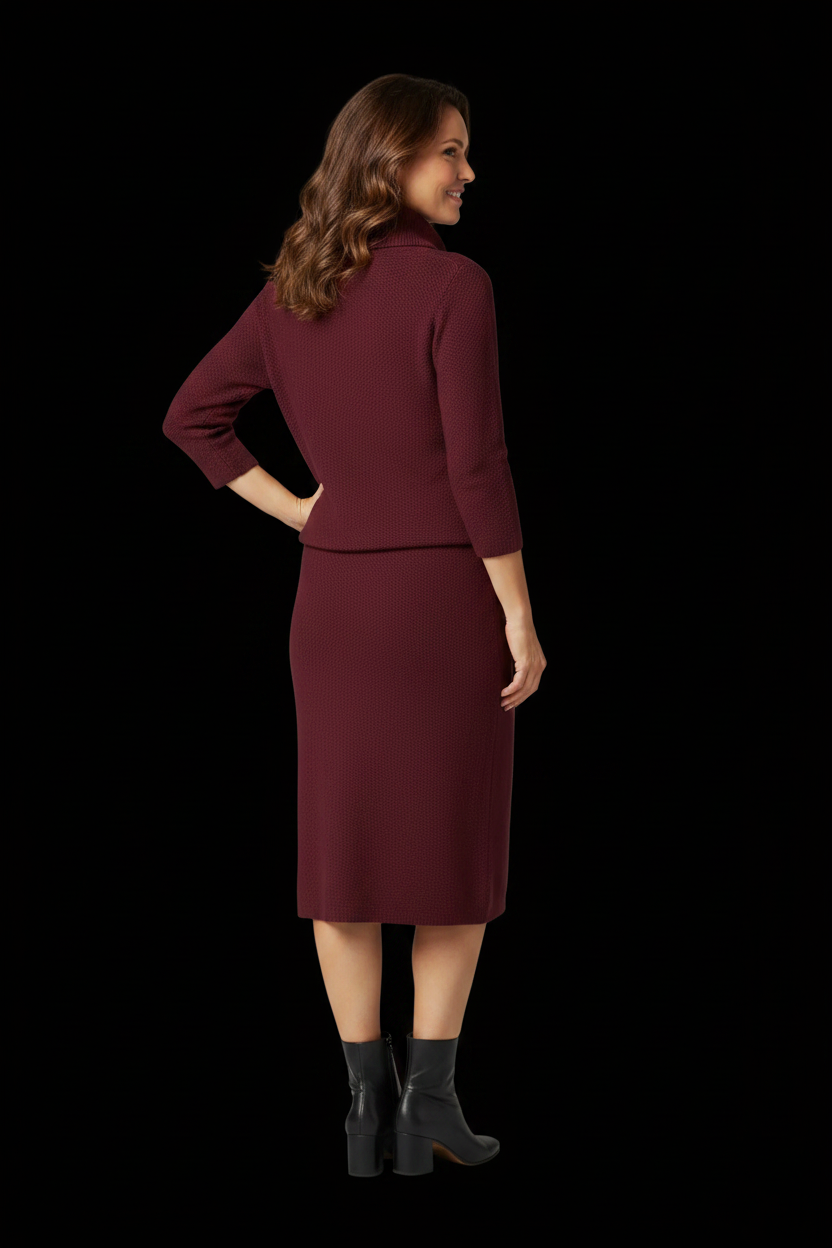 Pedro del Hierro — Wool Knit Co-ord in Burgundy