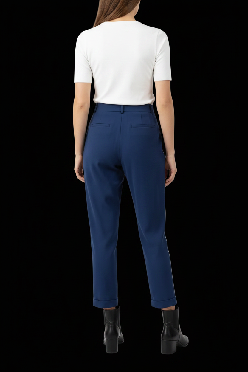 Escada — Vintage Wool Pleated High-Waist Trousers in Cobalt (c. 1982)