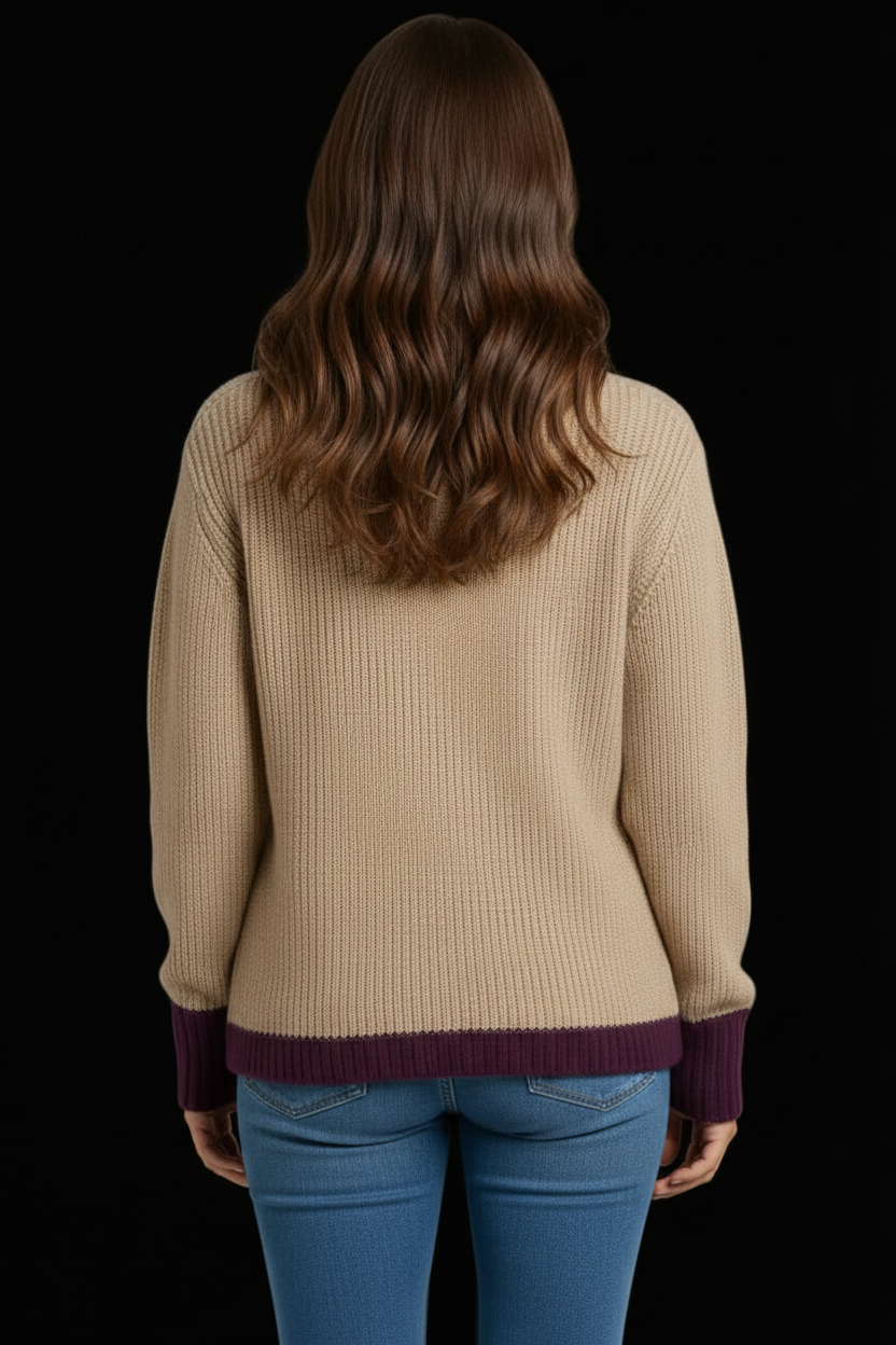 Prada — Mohair-Wool V-Neck Pullover in Camel & Brown