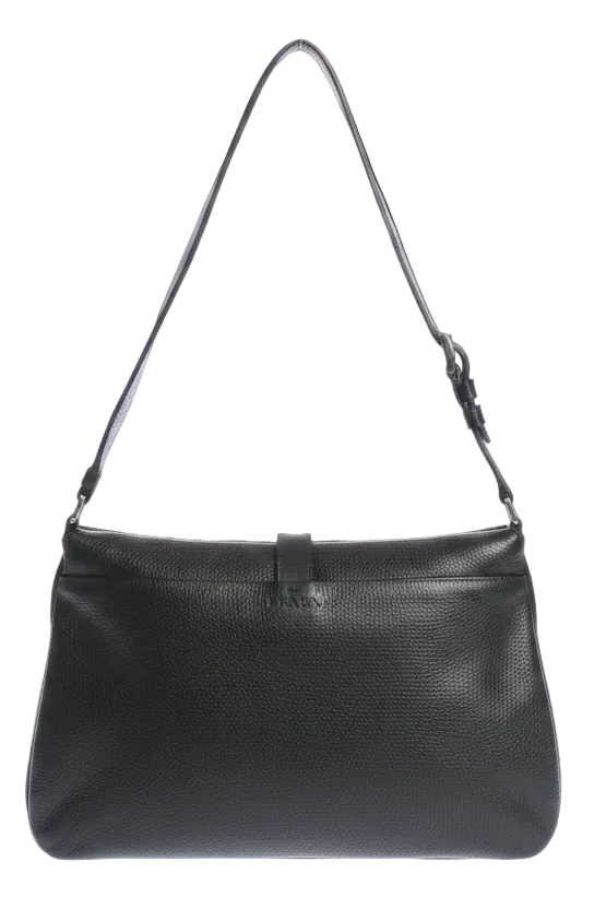 Vintage Prada Vitello Daino Black Leather Shoulder Bag – Archive Miuccia Era