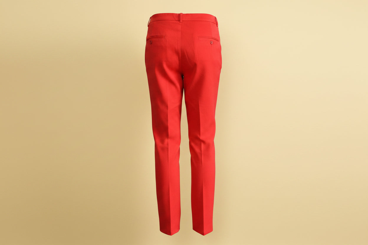 Michael Kors — Red Wool Cigarette Trousers Size 34