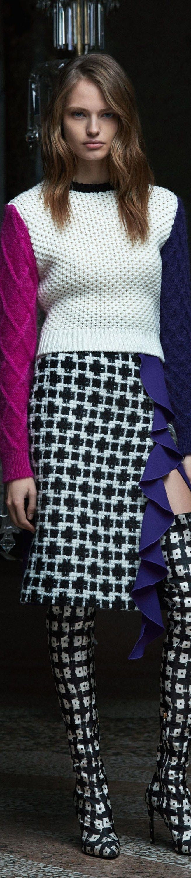 Fausto Puglisi – Gerippter Colour-Block-Pullover
