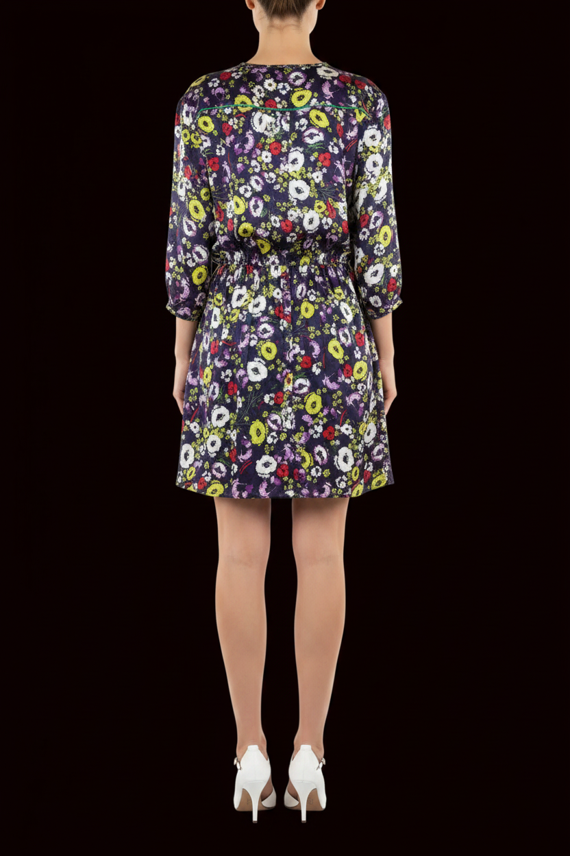 Miss Sixty — Silk Floral Blouson Mini Dress (NWOT)