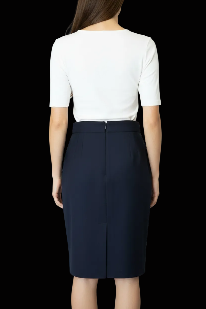 Chanel — Vintage Silk Pencil Skirt with Asymmetric Drape in Black