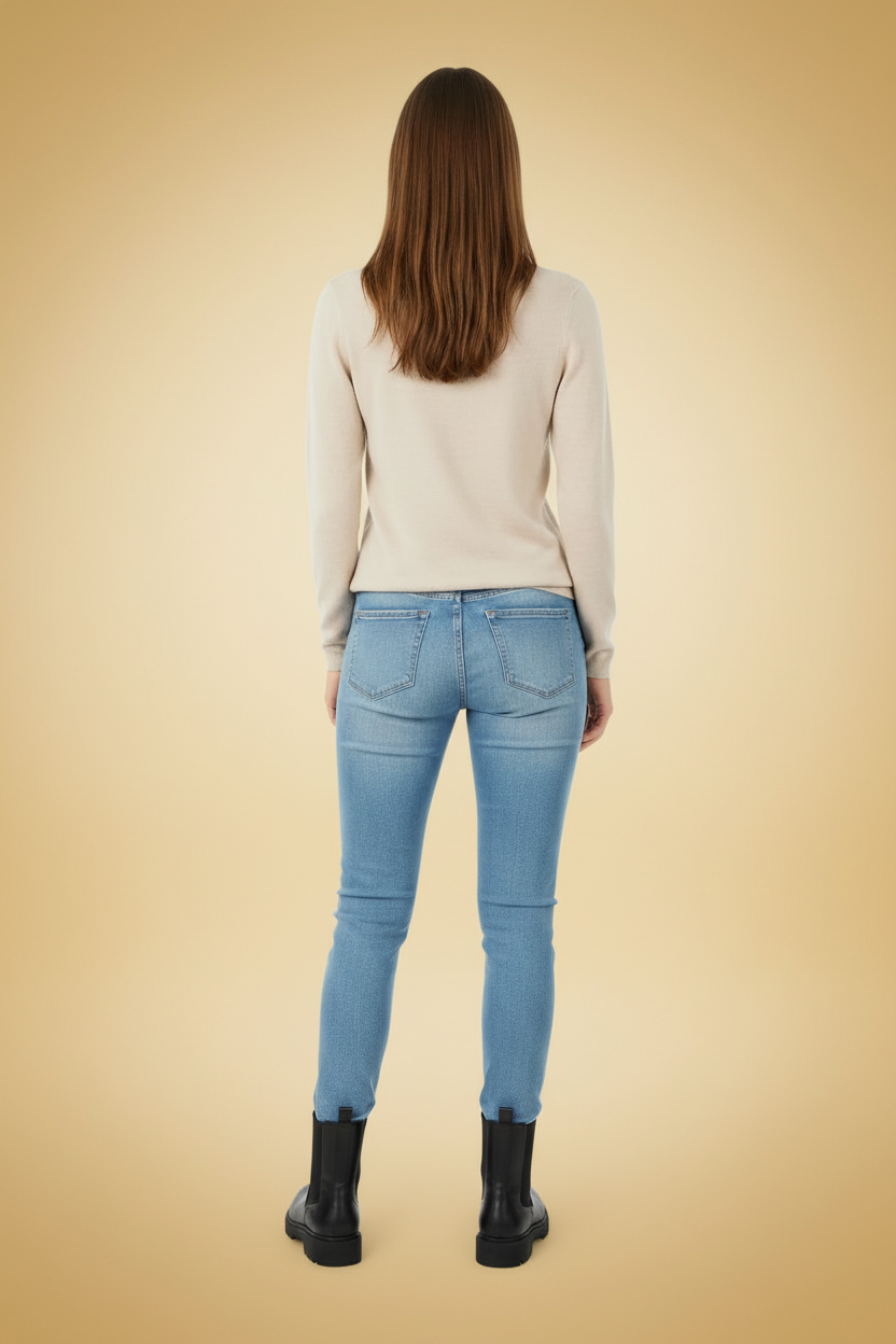 Witty Knitters Fine Wool Turtleneck Sweater – Cream – Size EU 36