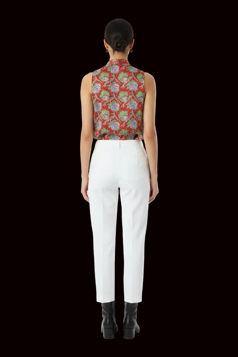 Ralph Lauren — Pure Silk Floral Print Blouse in Red