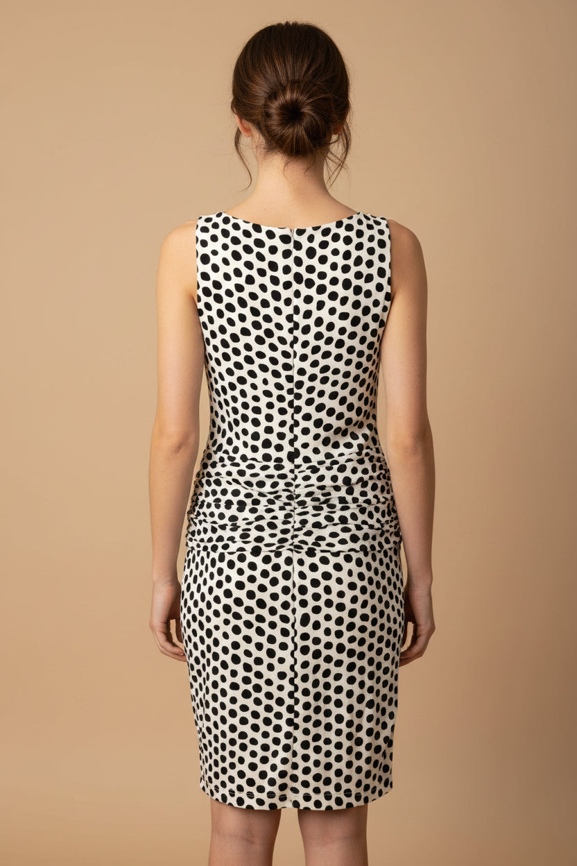 Valentino Garavani — Silk Polka Dot Drop-Waist Dress-Size 36