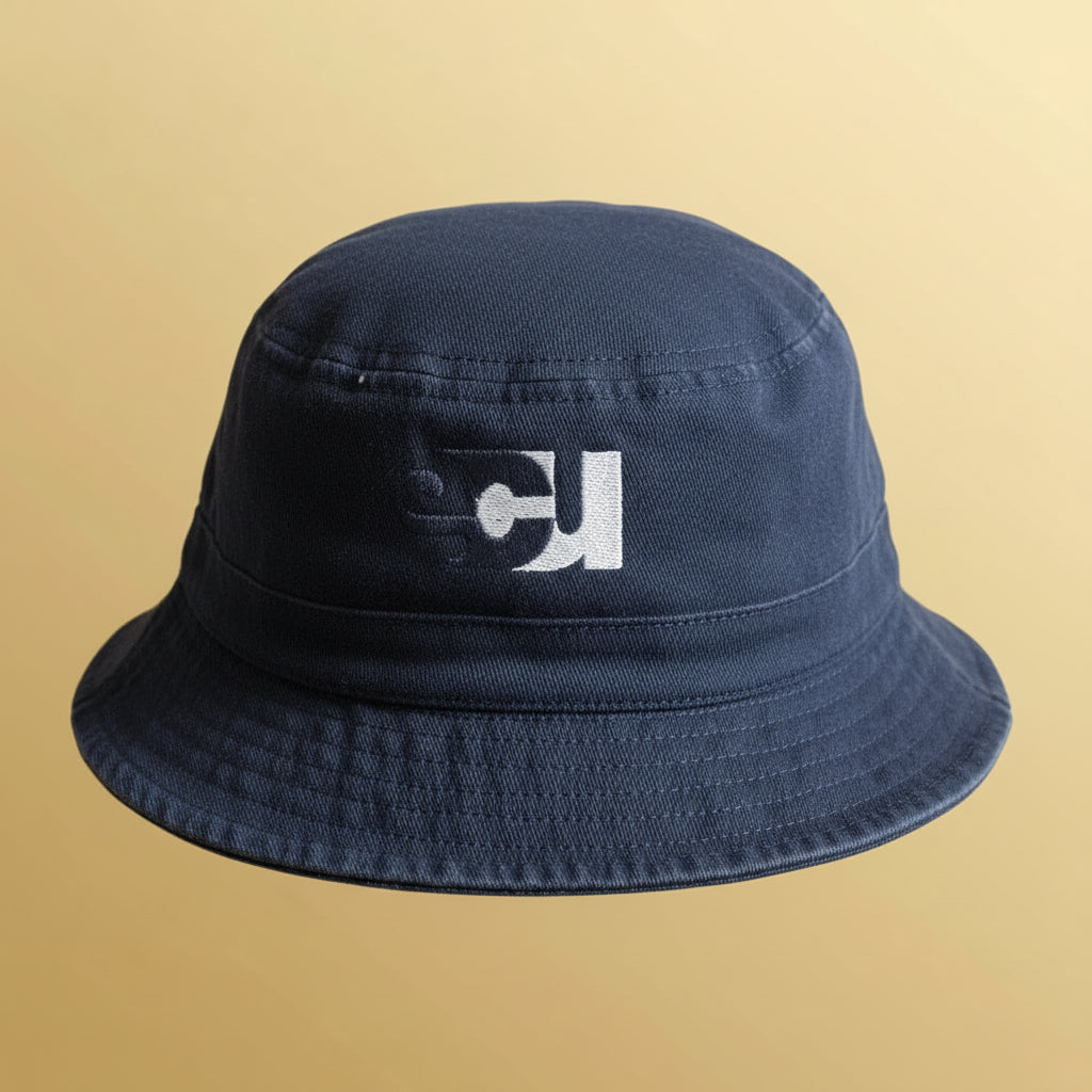 East Coast Utilities vintage 90s navy cotton bucket hat logo detail