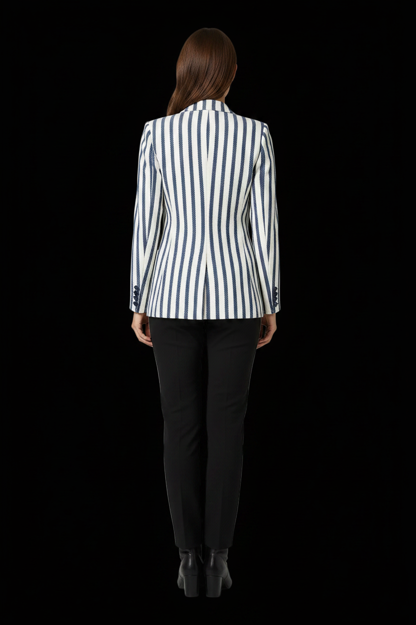 Tommy Hilfiger Collection — Striped Silk Boyfriend Blazer