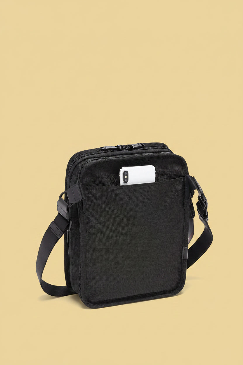 Tumi Alpha 3 travel tote side view with strap