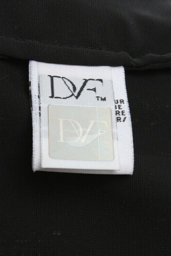 Diane von Furstenberg — Black Sequin Tie-Front Cardigan — label