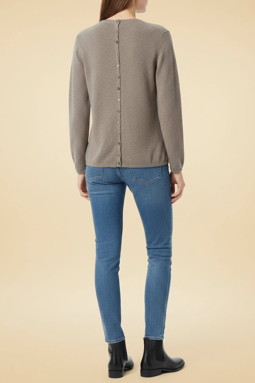 Mansted taupe knit sweater side view