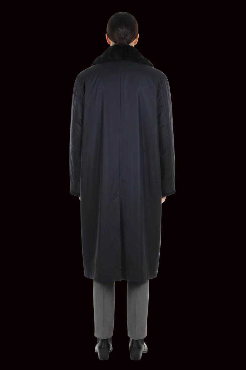 Jobis — Shearling-Lined 2-in-1 Trench Coat in Black