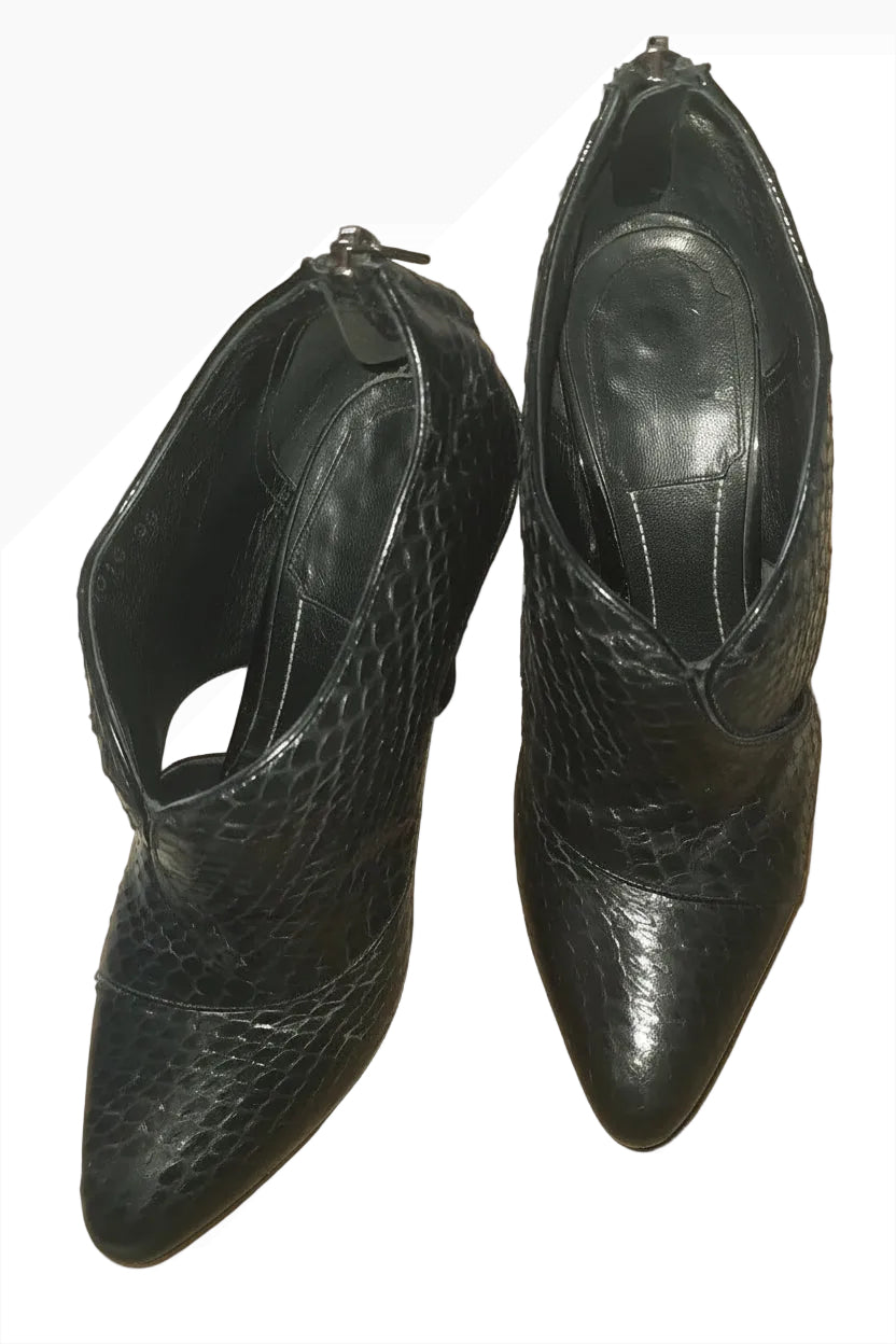 Christian Dior python leather ankle booties with stiletto heel — view 1