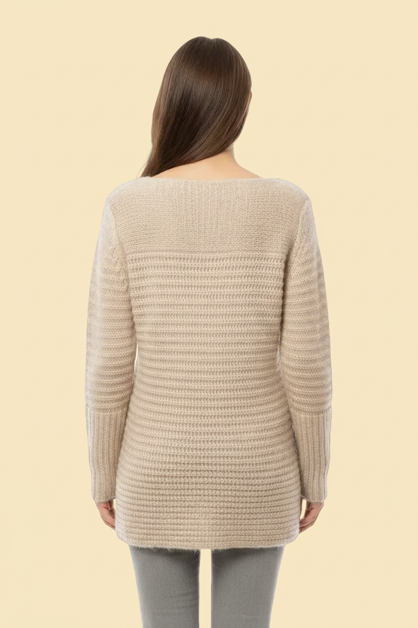 Club Monaco — Alpaca Camel Boatneck Sweater in Cream