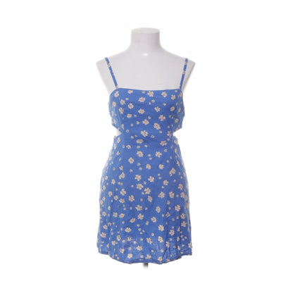 Zara blue and white floral linen-viscose top — view 3