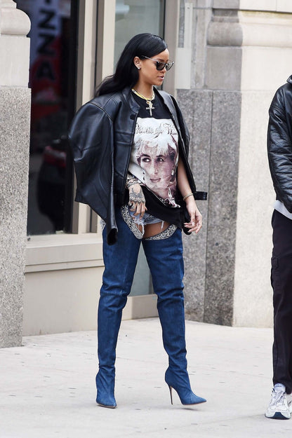Manolo Blahnik x Rihanna “Dancehall Cowgirl Denim” – Size 39.5 – Blue