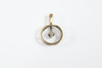 Vintage 333 Gold Pendant – 8K – Genuine Diamond – 1920s