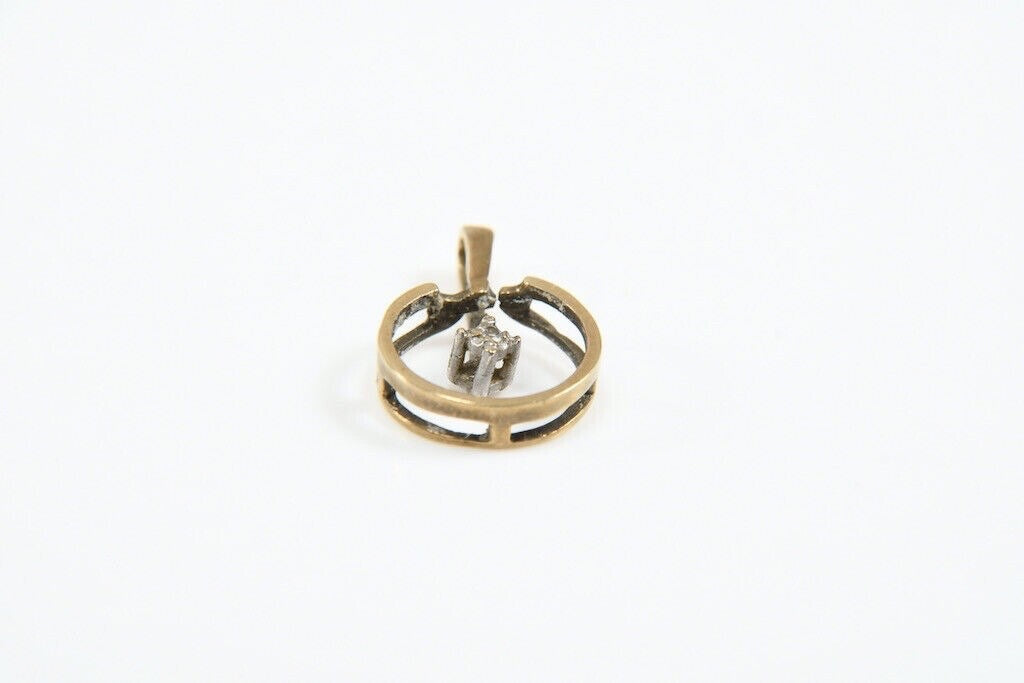 Vintage 333 Gold Pendant – 8K – Genuine Diamond – 1920s
