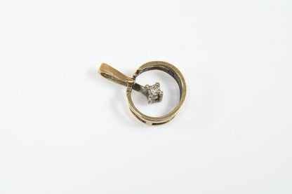Vintage 333 Gold Pendant – 8K – Genuine Diamond – 1920s