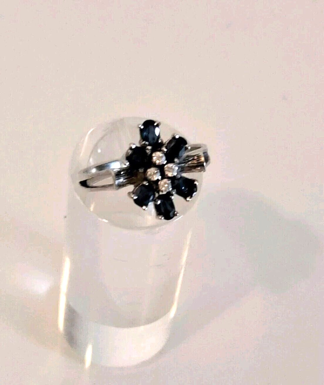 925 Sterling Silver Ring – Blue &amp; White Sapphires