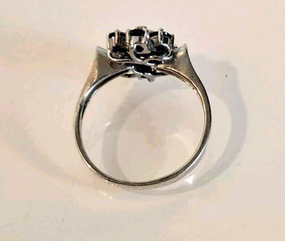 925 Sterling Silver Ring – Blue &amp; White Sapphires
