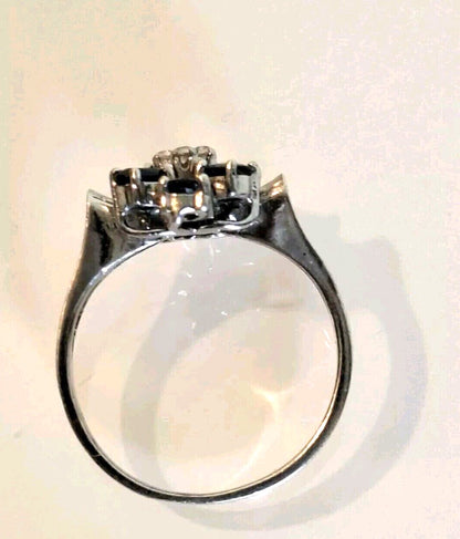 925 Sterling Silver Ring – Blue &amp; White Sapphires