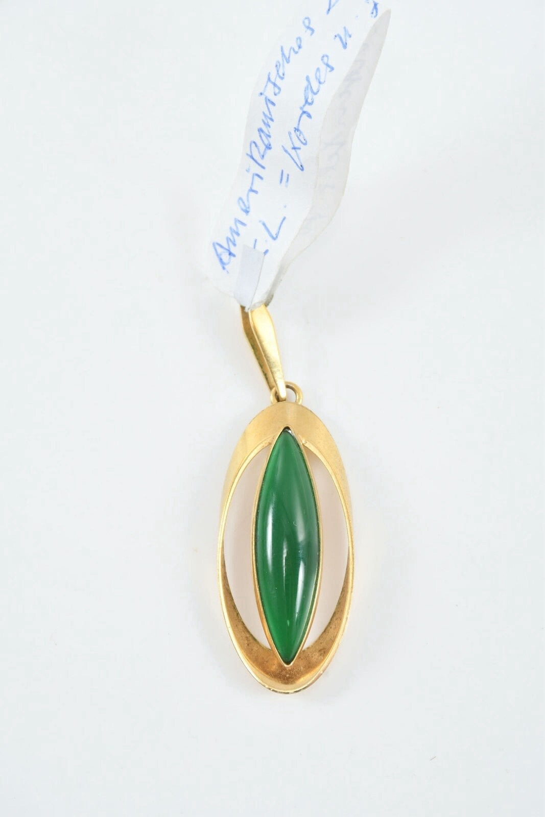 Kordes & Lichtenfels Pendant – Gold-Plated – Green Jade – Marked