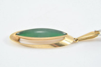 Kordes & Lichtenfels Pendant – Gold-Plated – Green Jade – Marked