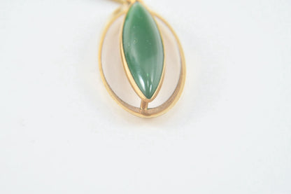 Kordes & Lichtenfels Pendant – Gold-Plated – Green Jade – Marked