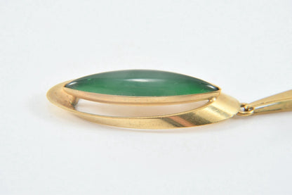 Kordes & Lichtenfels Pendant – Gold-Plated – Green Jade – Marked