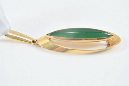 Kordes & Lichtenfels Pendant – Gold-Plated – Green Jade – Marked