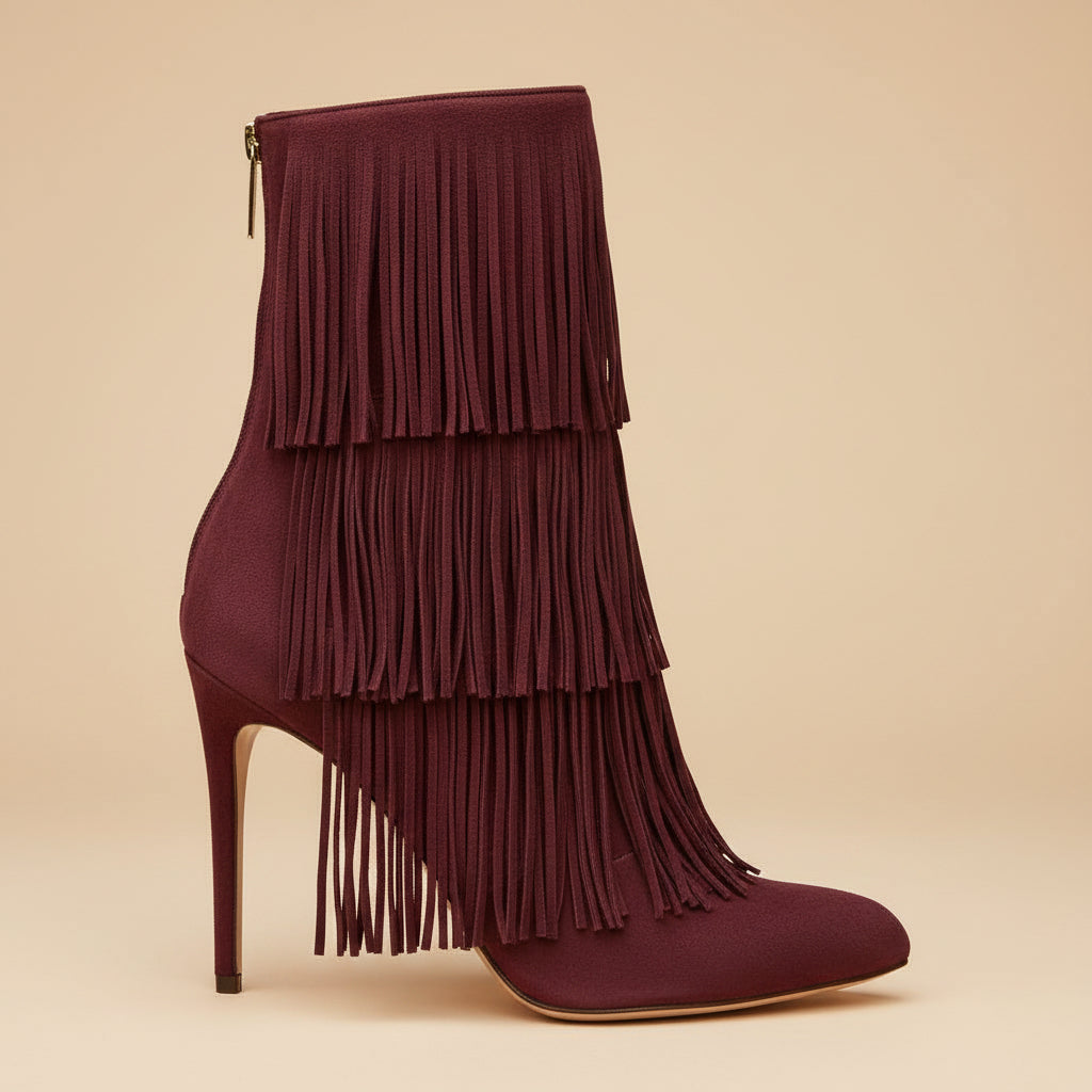 Paul Andrew – Purple Leather Ankle Boots – EU 39.5 – 12 cm Heel –