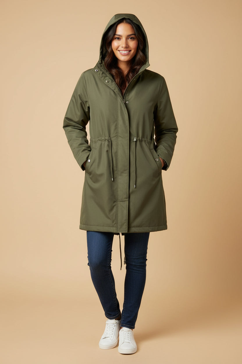 Massimo Dutti – Khaki Cotton Parka – Size S / EU 34