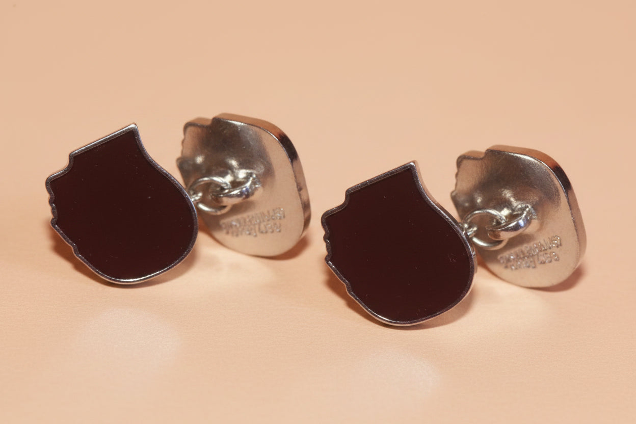 Jean Paul Gaultier – Vintage Enamel Cufflinks – Black – Rare – Excellent Condition