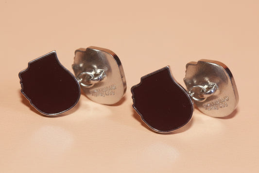 Jean Paul Gaultier – Vintage Enamel Cufflinks – Black – Rare – Excellent Condition