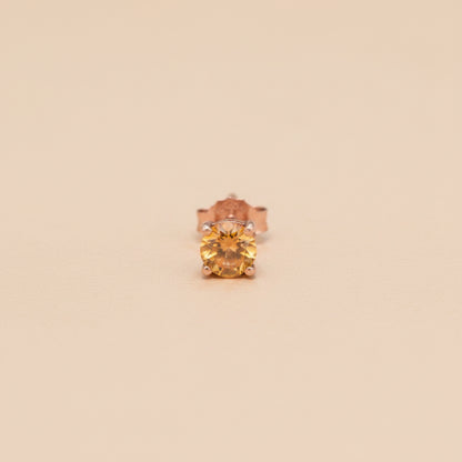 925 Sterling Silver Citrine Stud Earrings – Oval Cut – Genuine Gemstone